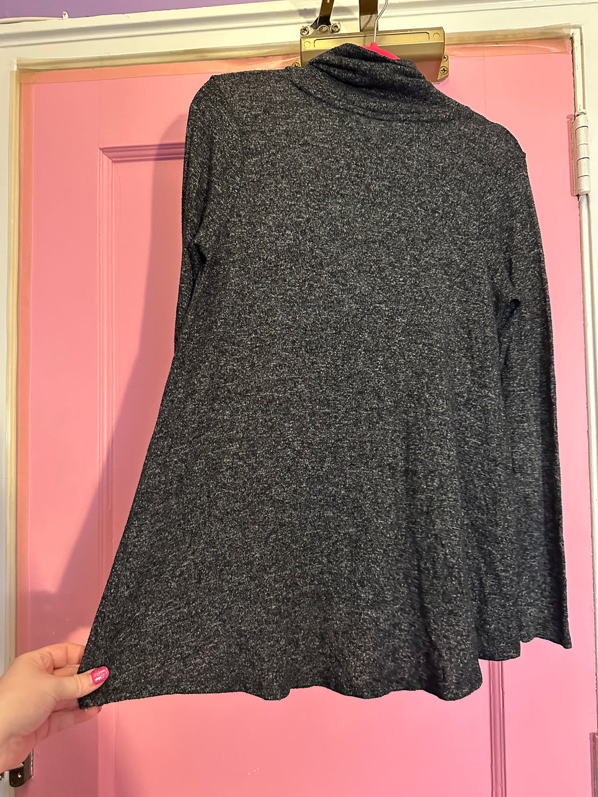 Upcycled Soft Gray Turtle Neck sweater size M