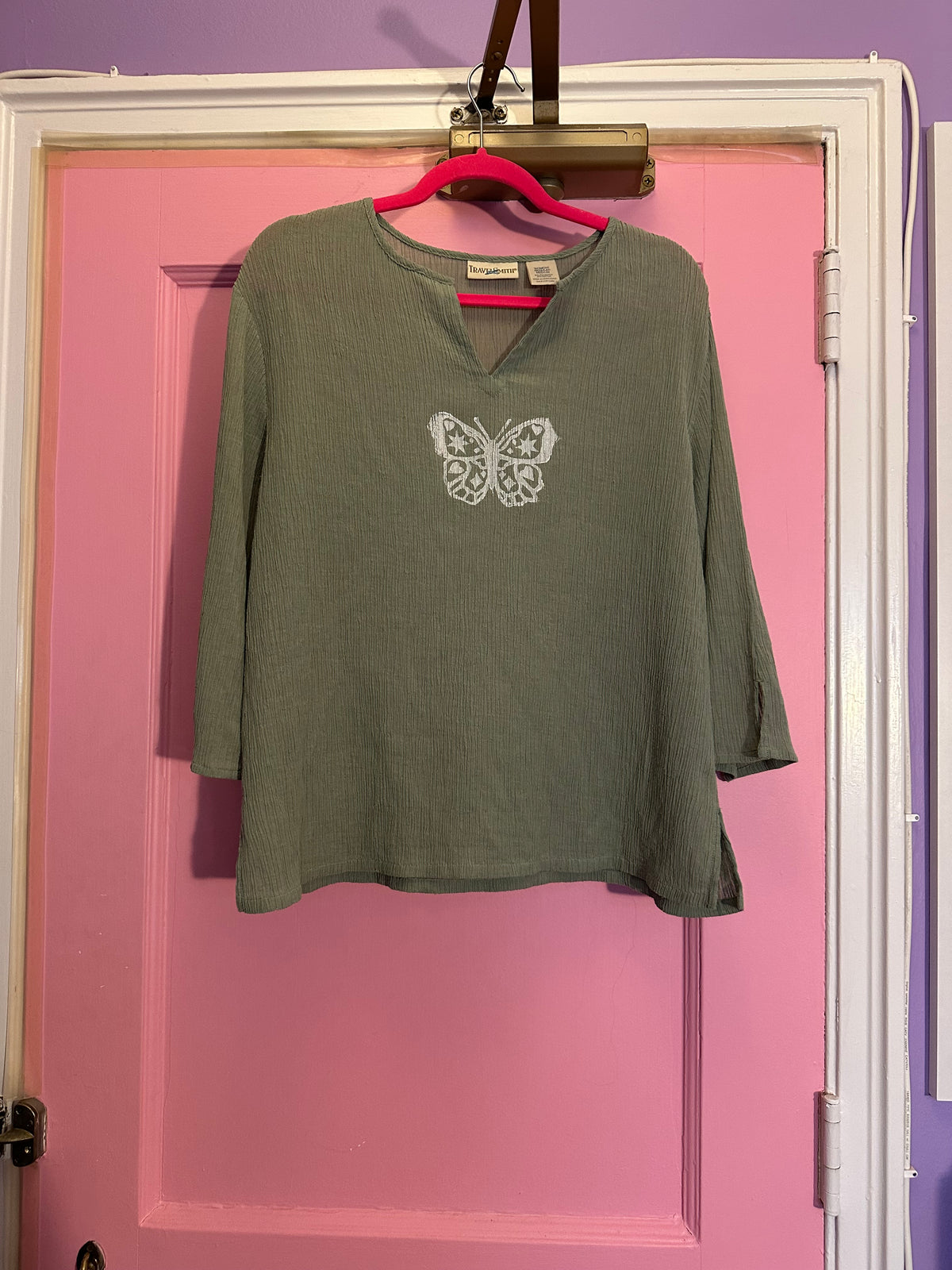 Green butterfly shirt