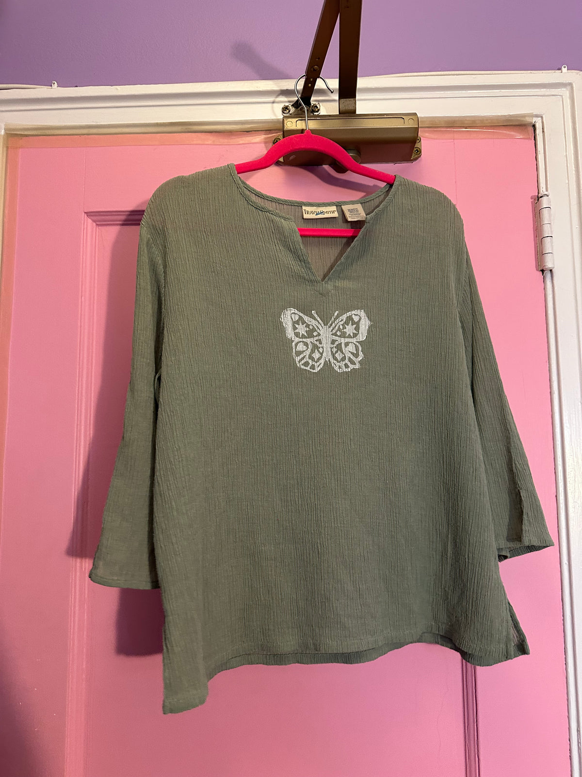 Green butterfly shirt