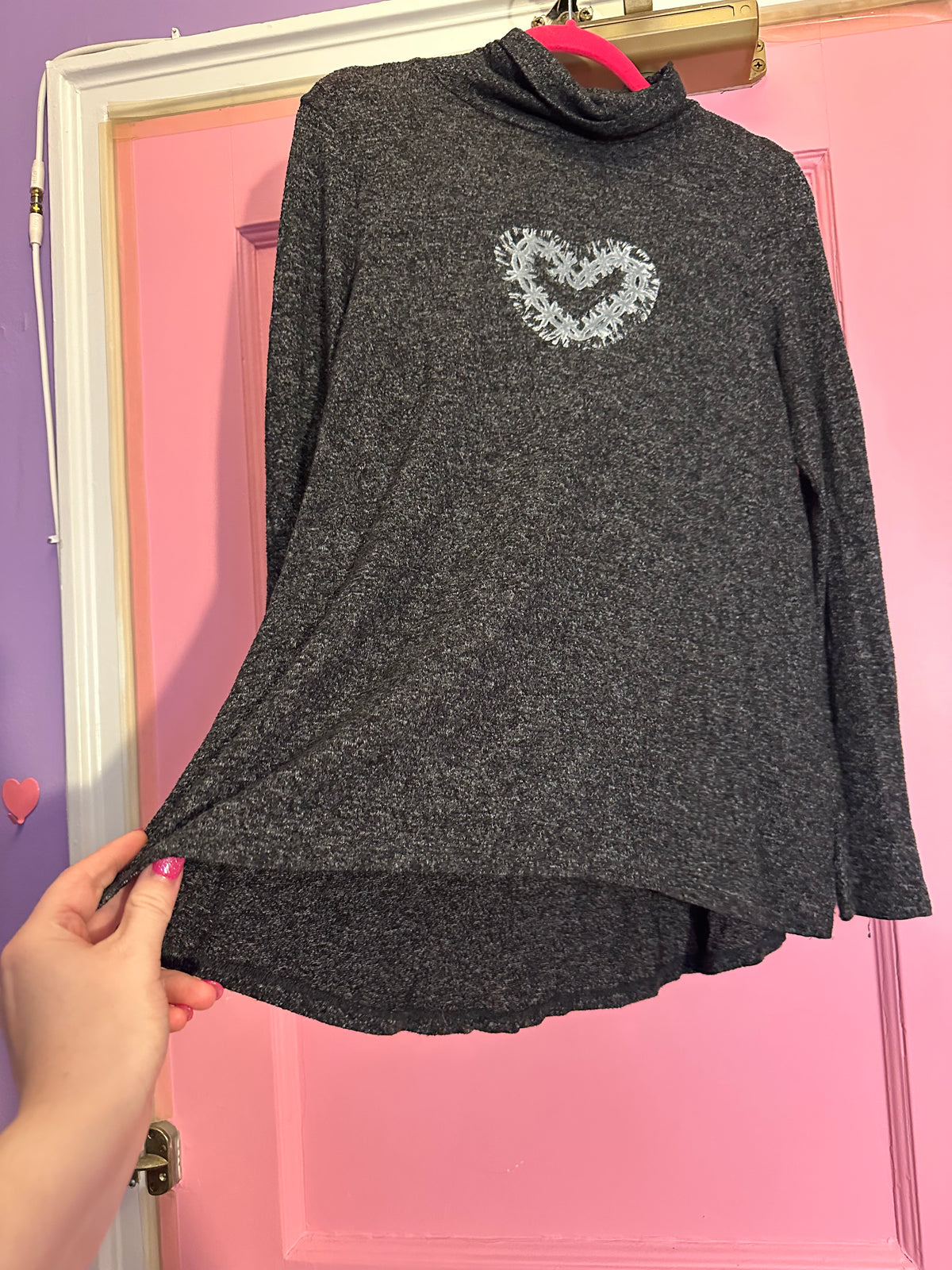 Upcycled Soft Gray Turtle Neck sweater size M
