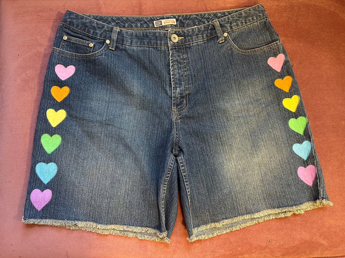 Upcycled denim shorts