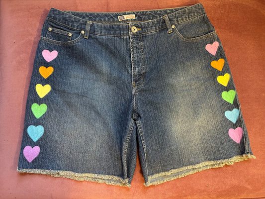 Upcycled denim shorts