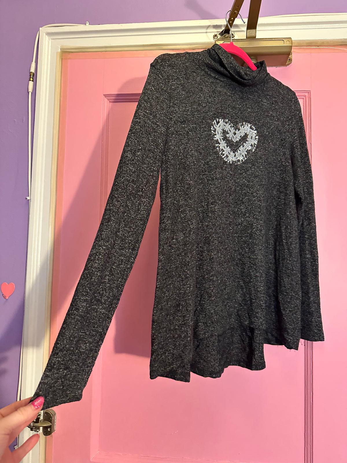 Upcycled Soft Gray Turtle Neck sweater size M