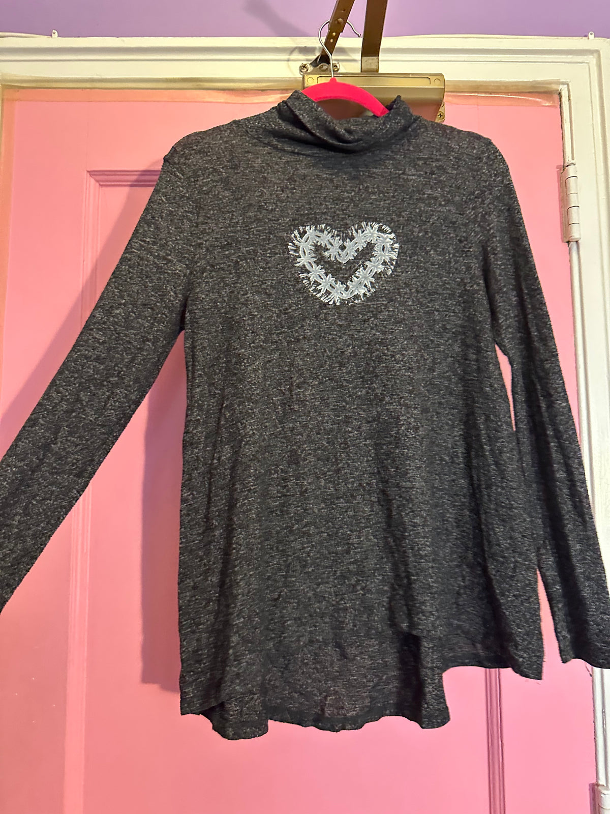 Upcycled Soft Gray Turtle Neck sweater size M