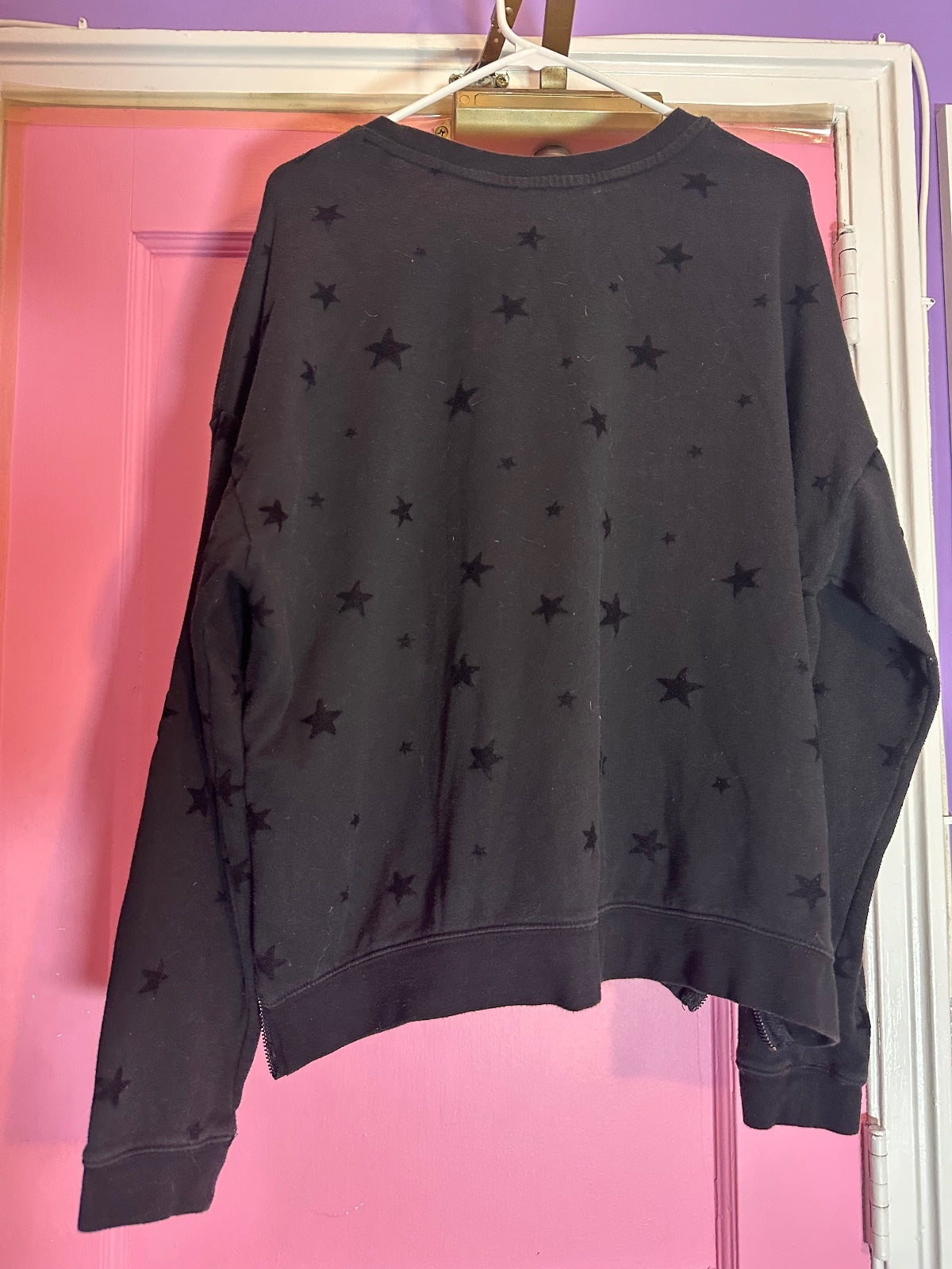 XL black sweatshirt with handmade up cycling